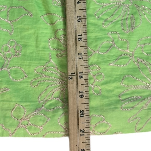 Liz Claiborne Women SZ 6 Neon Green Pink Floral Embroidery Skirt Y2k 80s 90s - Picture 6 of 9